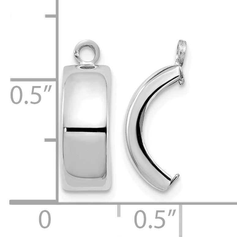 14k White Gold Polished Curved Earring Jackets