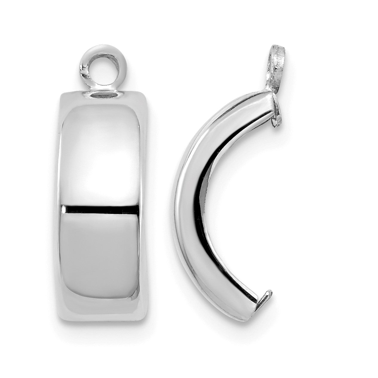 14k White Gold Polished Curved Earring Jackets