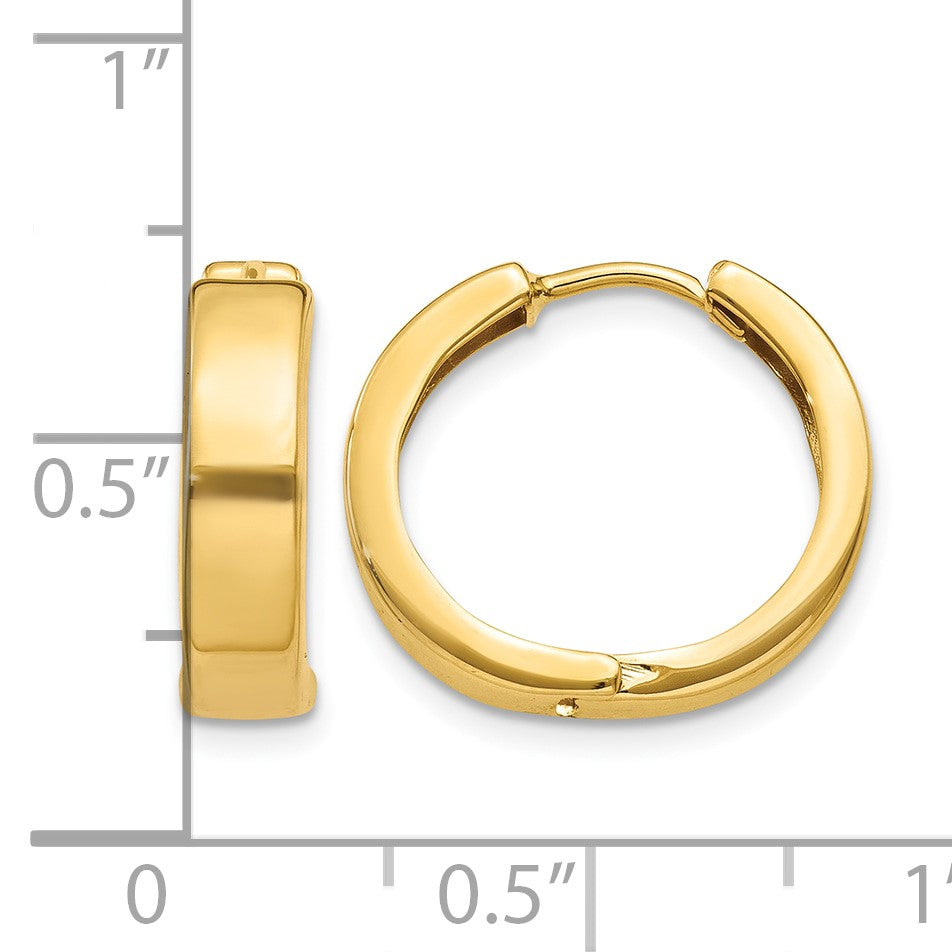 14k Round Hinged Hoop Earrings