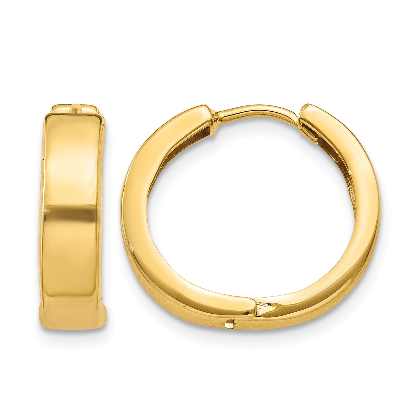 14k Round Hinged Hoop Earrings