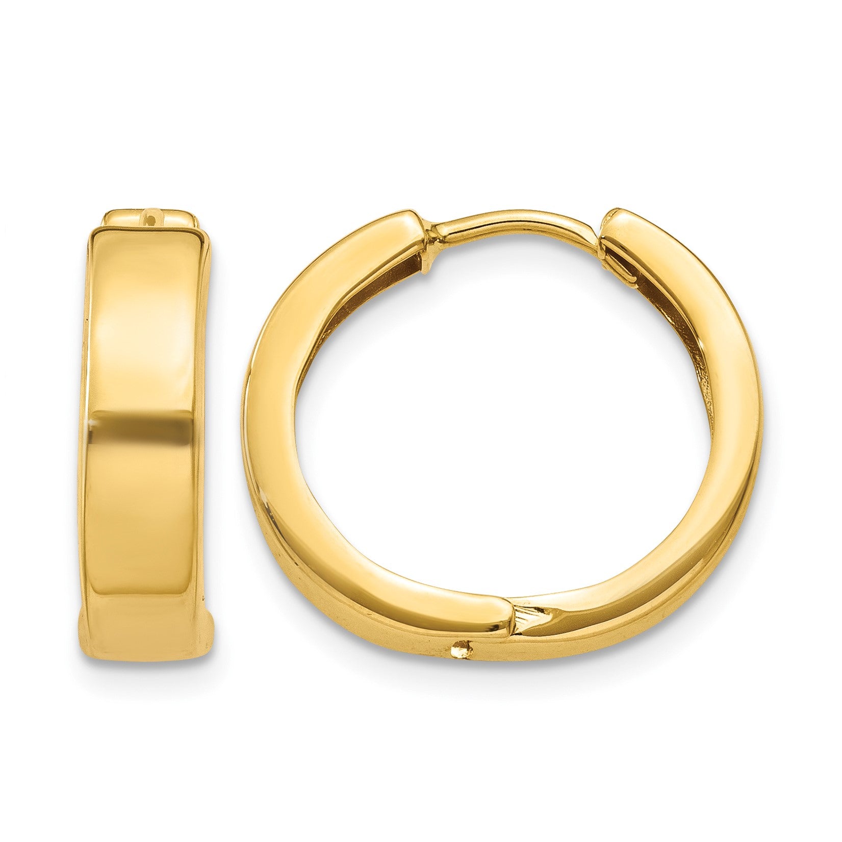 14k Round Hinged Hoop Earrings