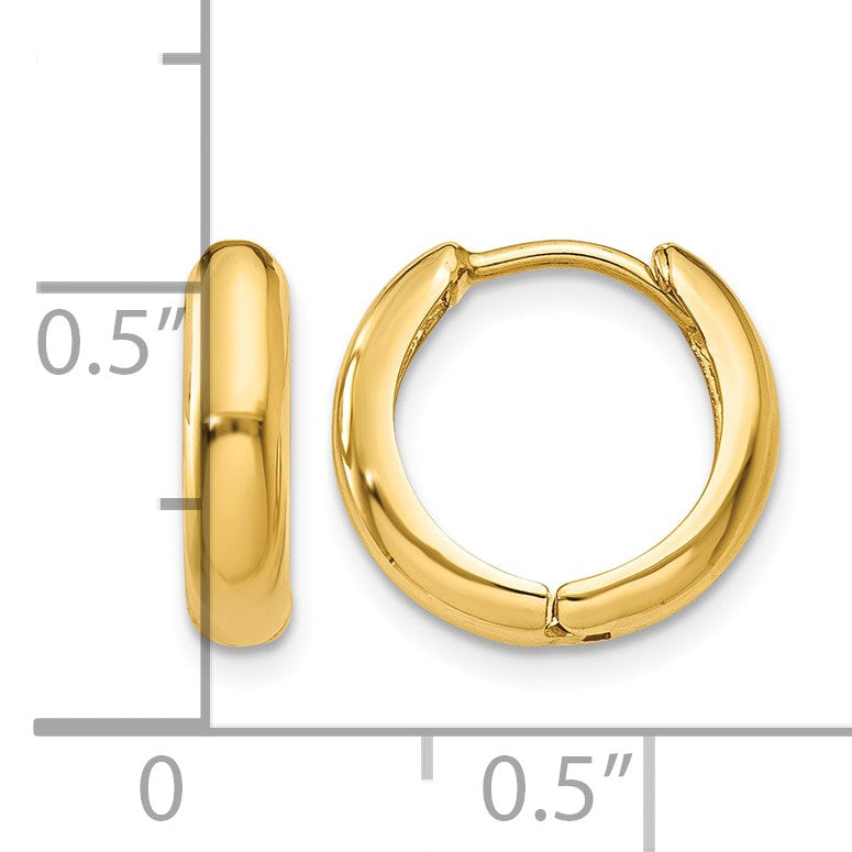14k Polished Hinged Hoop Earrings