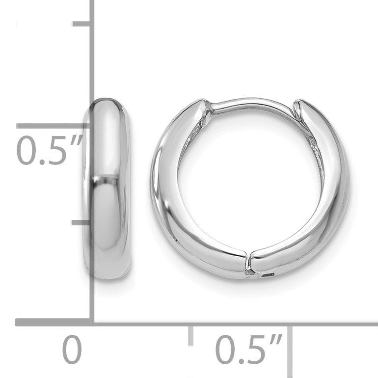 14k White Gold Hinged Hoop Earrings