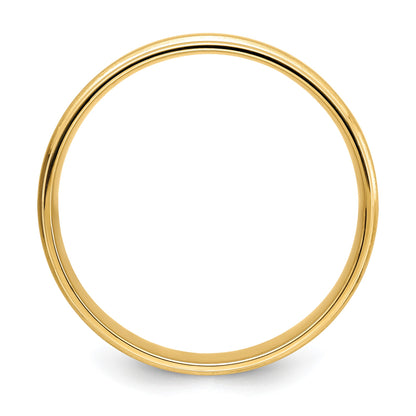14k Yellow Gold 6mm Heavyweight Comfort Fit Brushed Satin/Polished Grooved Edge Wedding Band Size 9