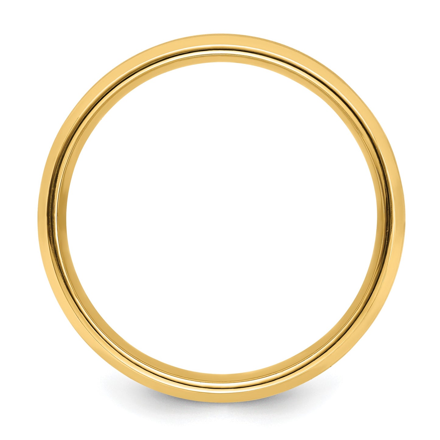 14k Yellow Gold 6mm Heavyweight Comfort Fit Brushed Satin with Polished Beveled Edge Wedding Band Size 10
