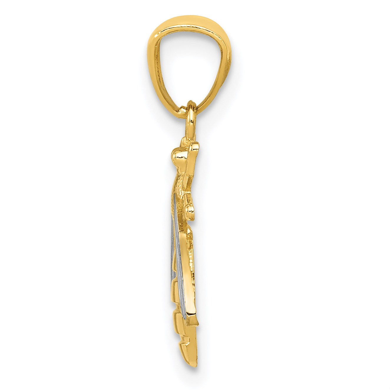 14k and White Rhodium Bee Pendant