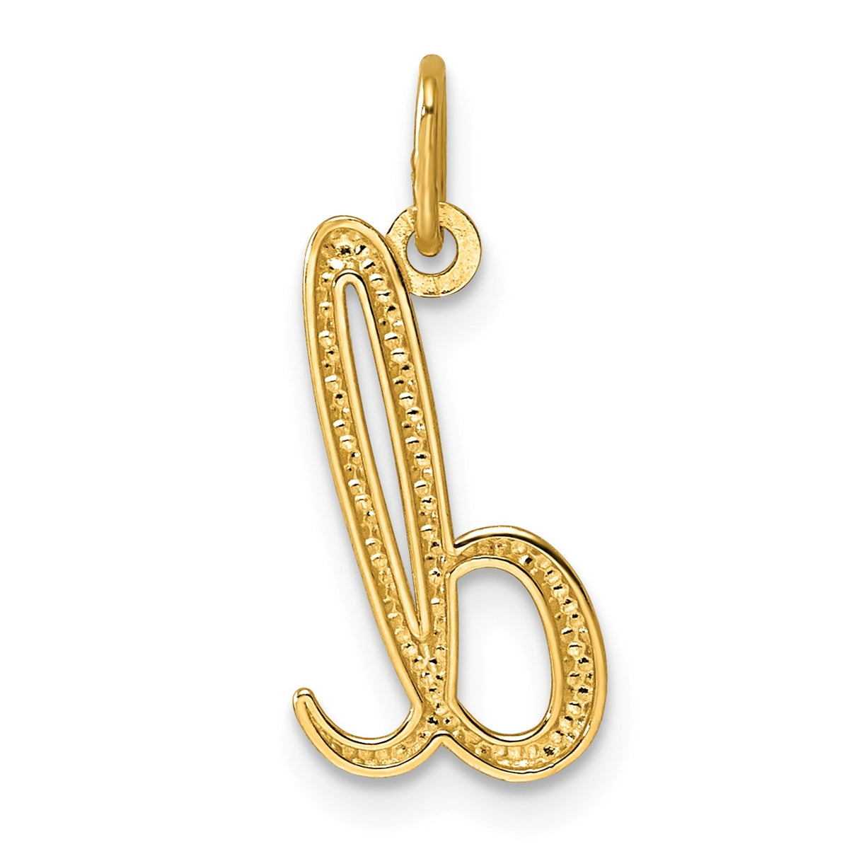 14k Yellow Gold Letter D Initial Charm