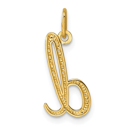 14k Yellow Gold Letter D Initial Charm