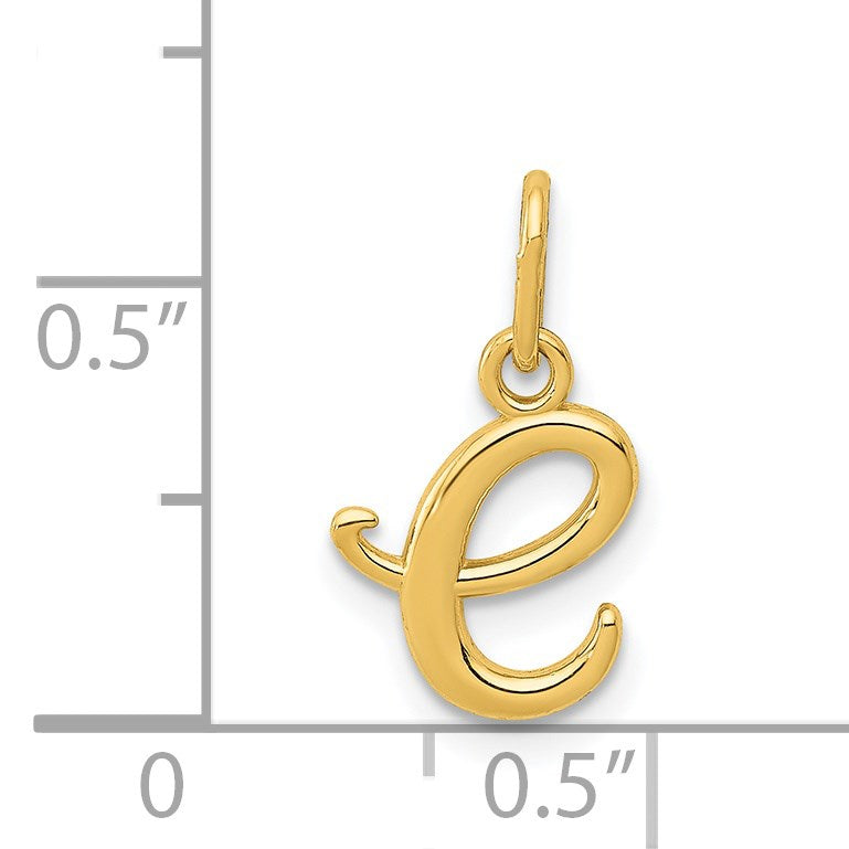 14k Yellow Gold Letter E Initial Charm
