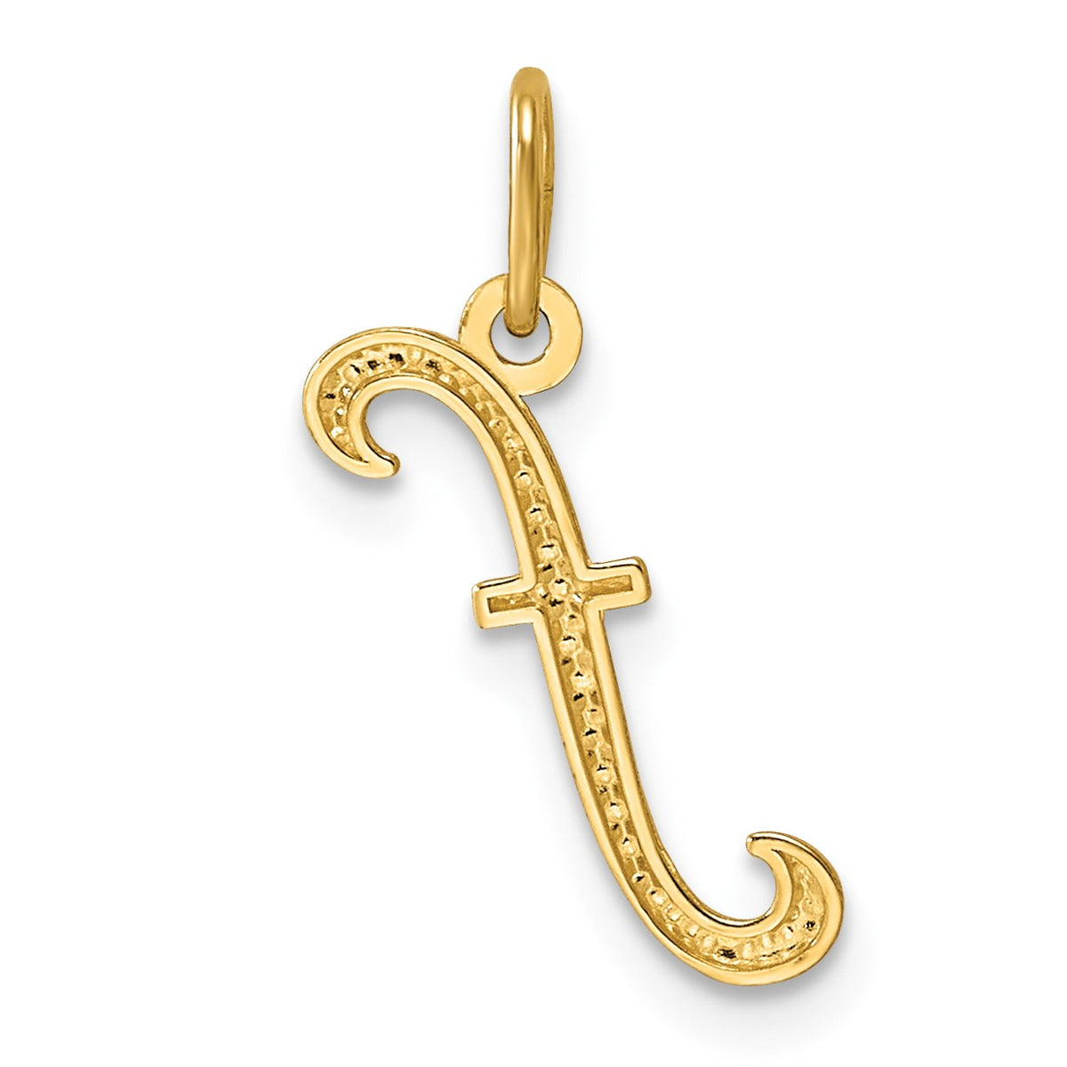 14k Yellow Gold Letter F Initial Charm