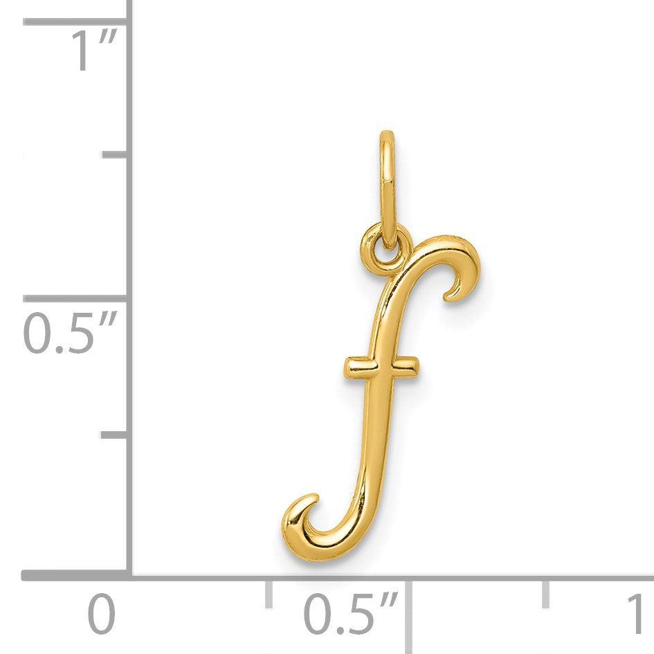 14k Yellow Gold Letter F Initial Charm