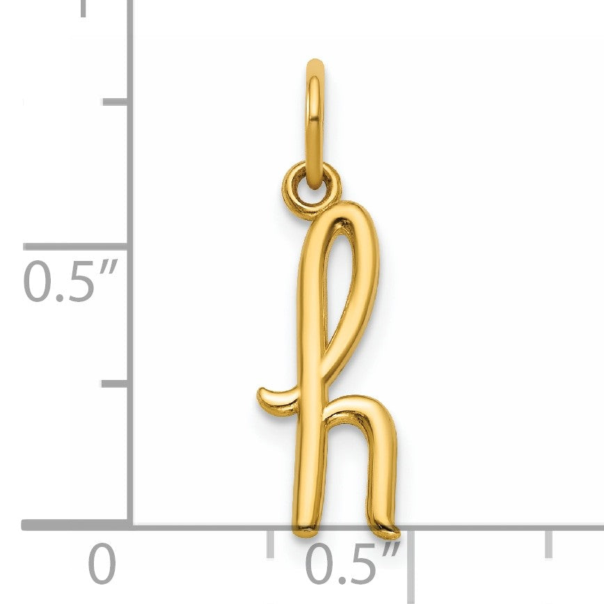 14k Yellow Gold Letter H Initial Charm