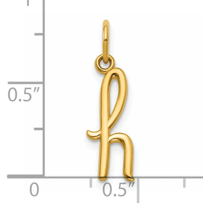 14k Yellow Gold Letter H Initial Charm