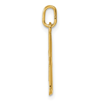 14k Yellow Gold Letter K Initial Charm