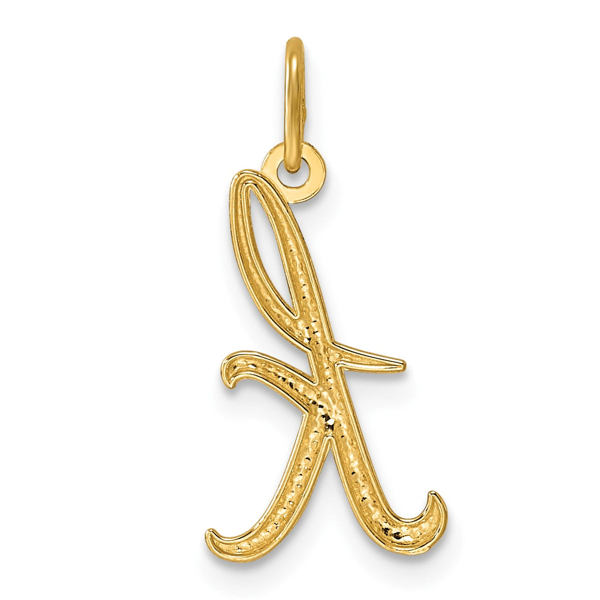 14k Yellow Gold Letter K Initial Charm