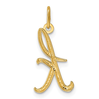 14k Yellow Gold Letter K Initial Charm