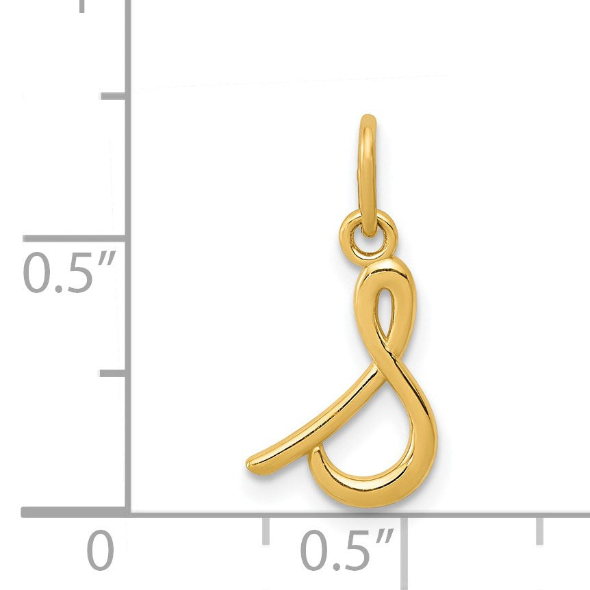 14k Yellow Gold Letter S Initial Charm
