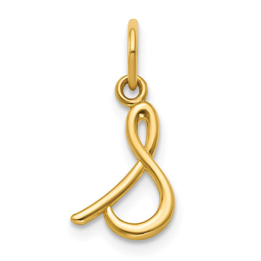 14k Yellow Gold Letter S Initial Charm