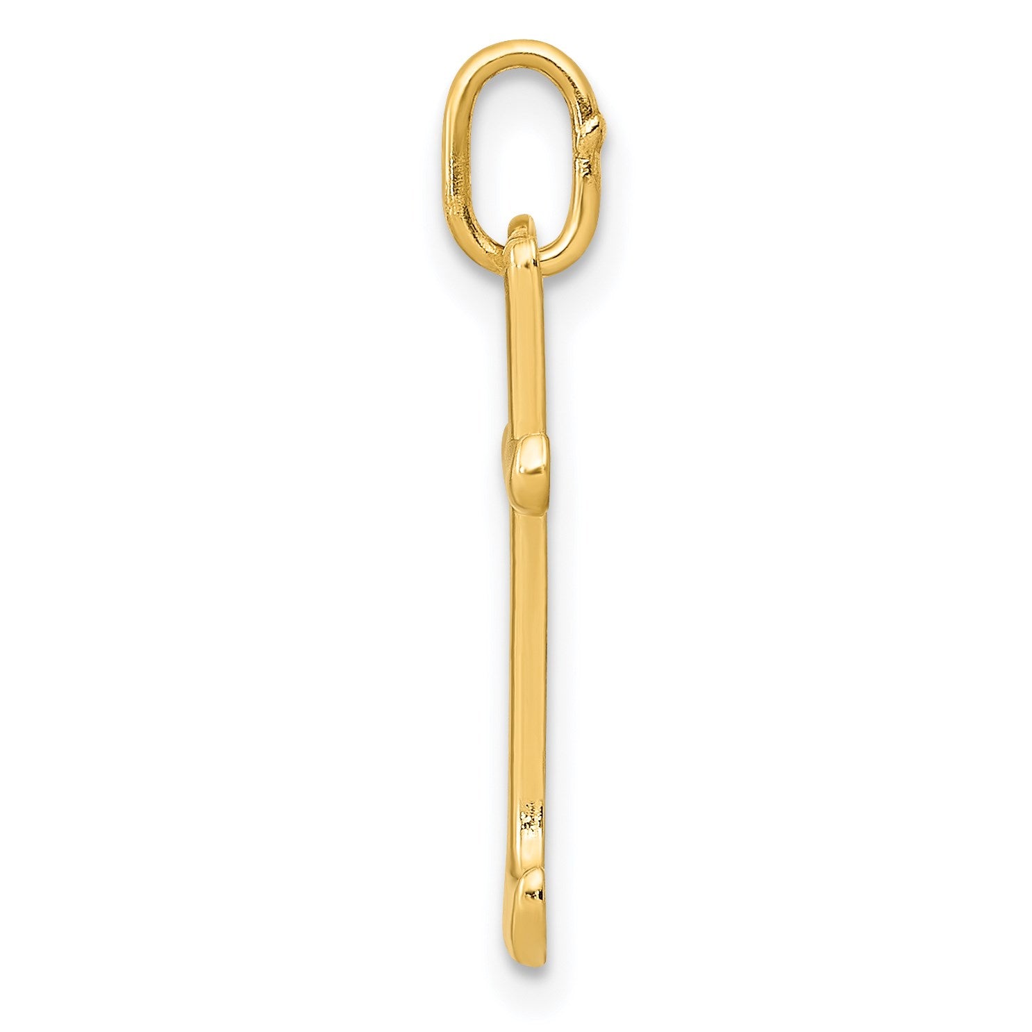 14k Yellow Gold Letter T Initial Charm