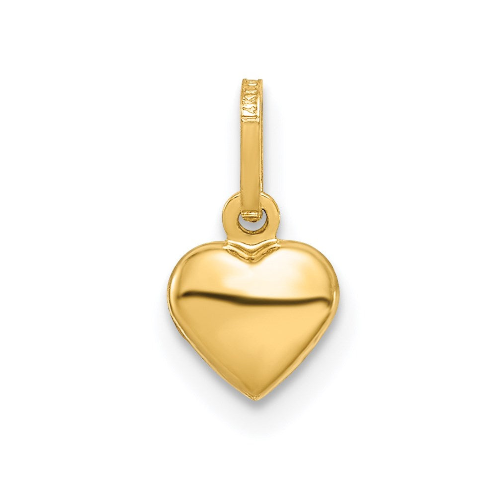 14K Polished 3-D Puffed Heart Charm