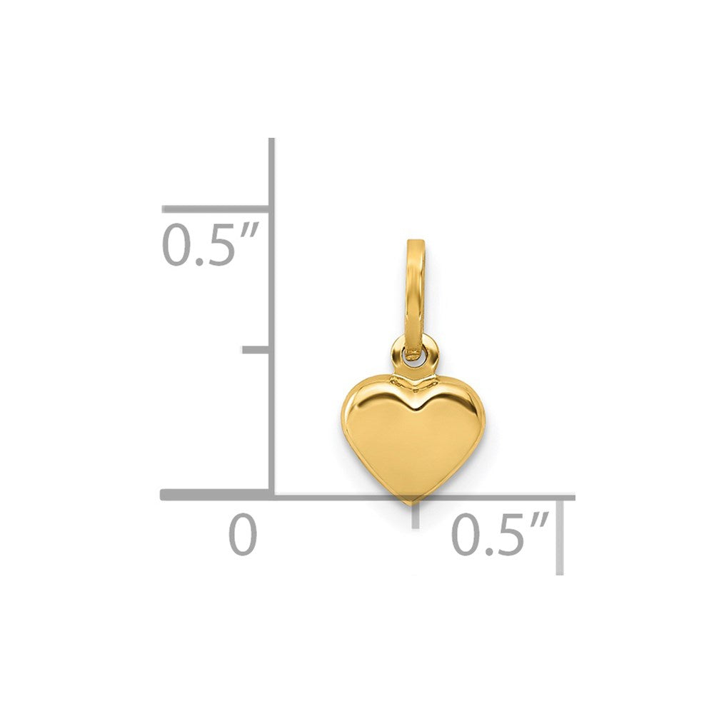 14K Polished 3-D Puffed Heart Charm