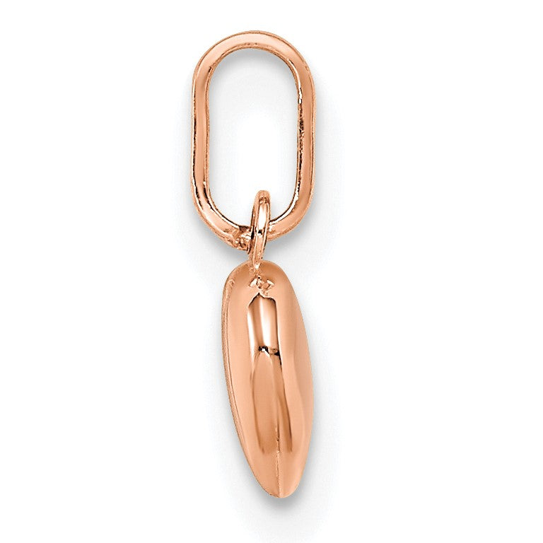 14K Rose Gold Polished 3-D Puffed Heart Charm