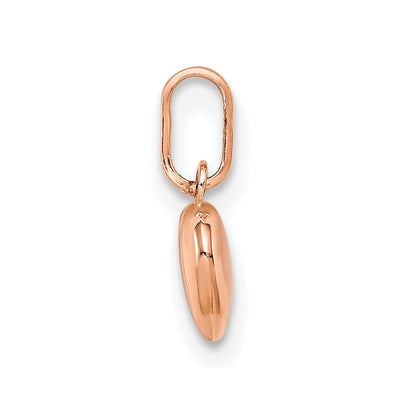 14K Rose Gold Polished 3-D Heart Charm