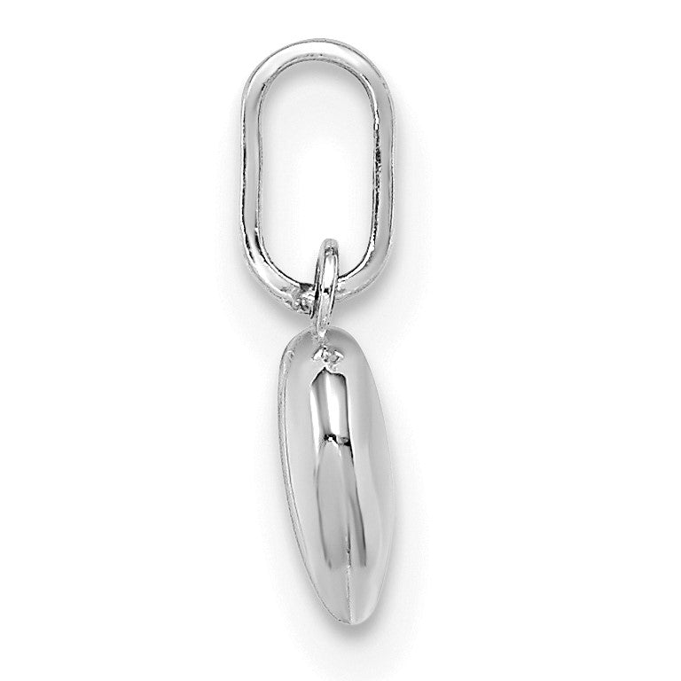 14K White Gold Polished 3-D Puffed Heart Charm