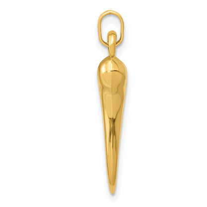 14k Hollow 3-D Italian Horn Charm
