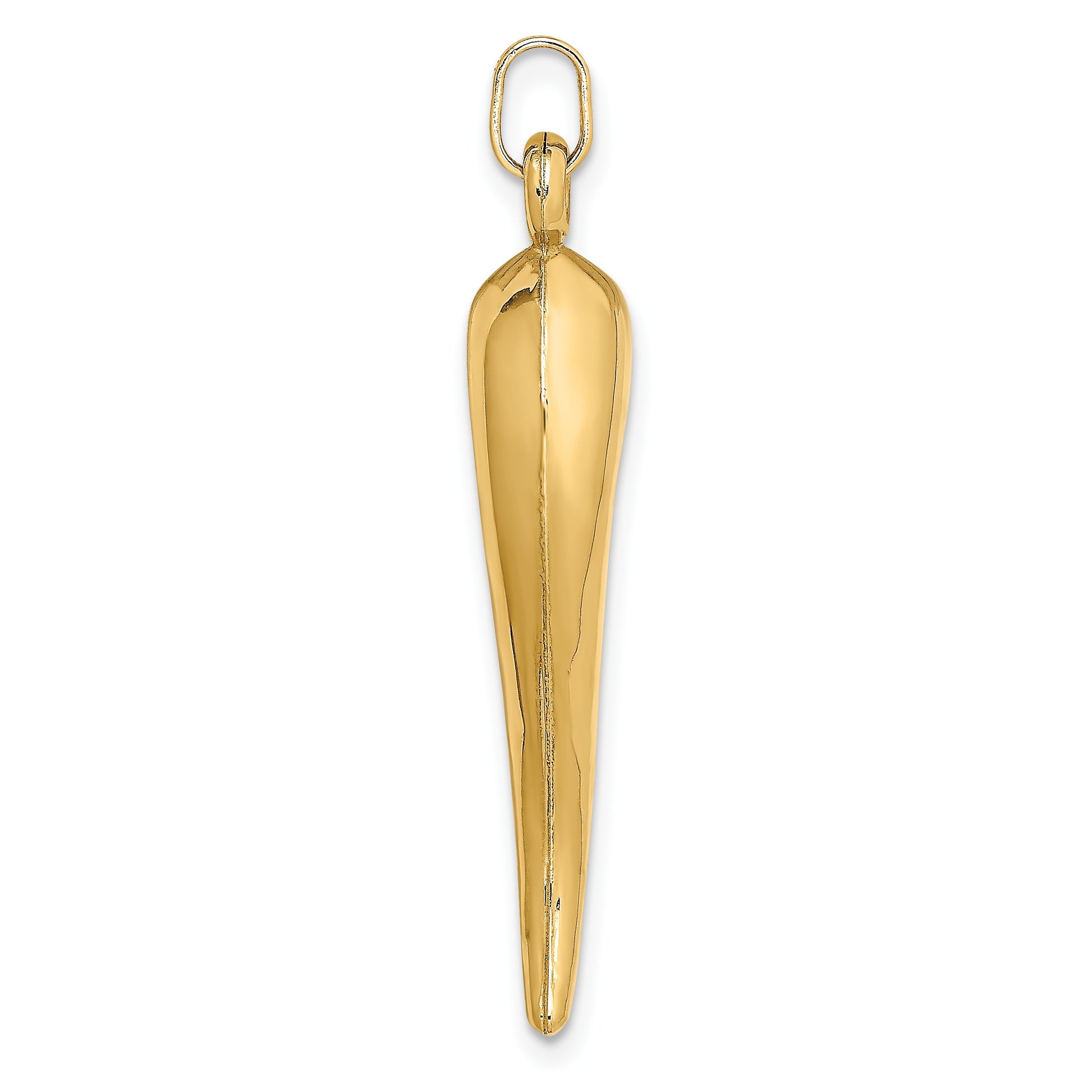 14k Hollow 3-D Italian Horn Charm