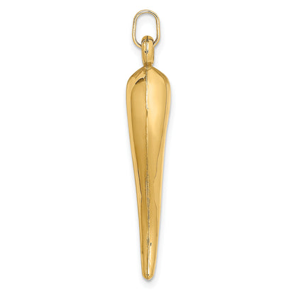 14k Hollow 3-D Italian Horn Charm