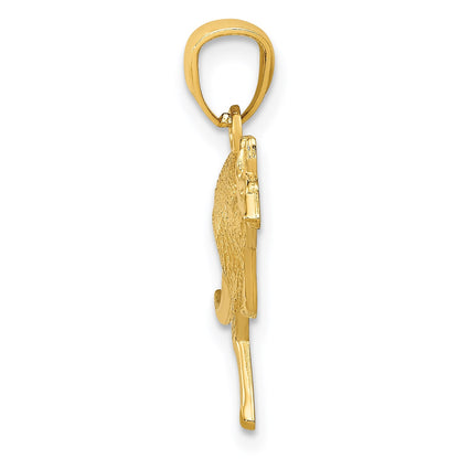 14k Yellow Gold Textured Kangaroo Pendant