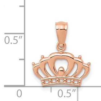 14k Rose Gold Crown Pendant