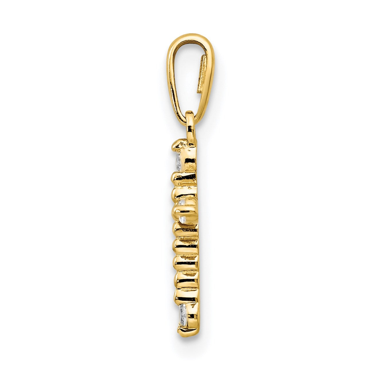 14k CZ Cross Childrens Pendant