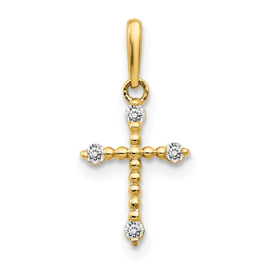 14k CZ Children's Cross Pendant