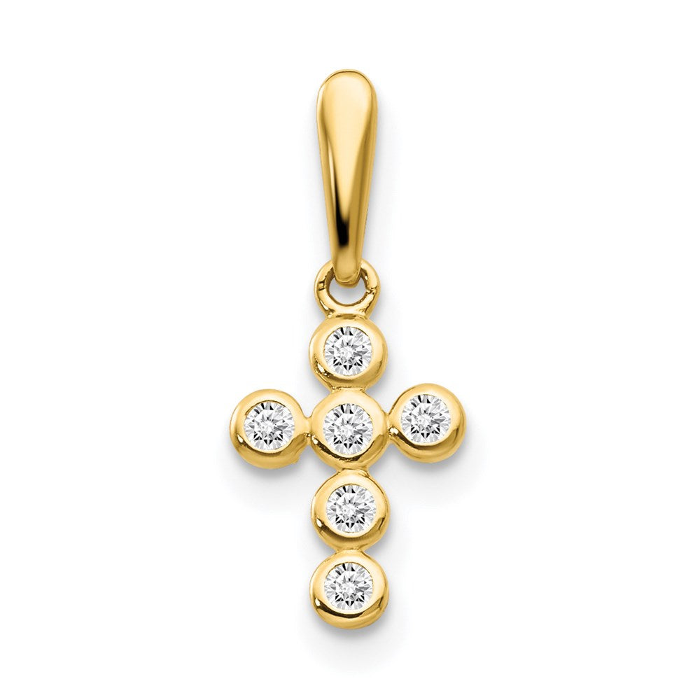 14k CZ Children's Cross Pendant