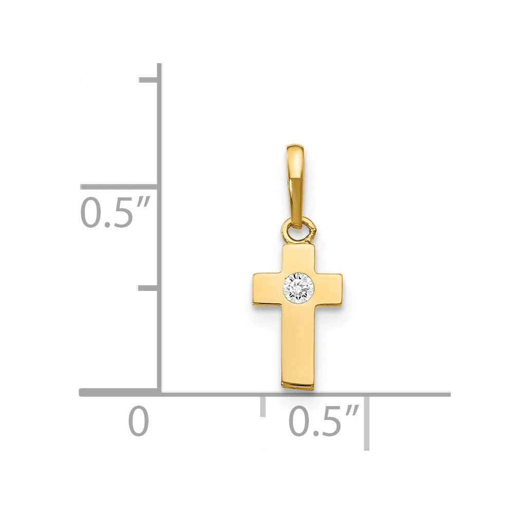 14k CZ Children's Cross Pendant