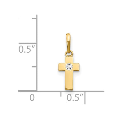 14k CZ Children's Cross Pendant