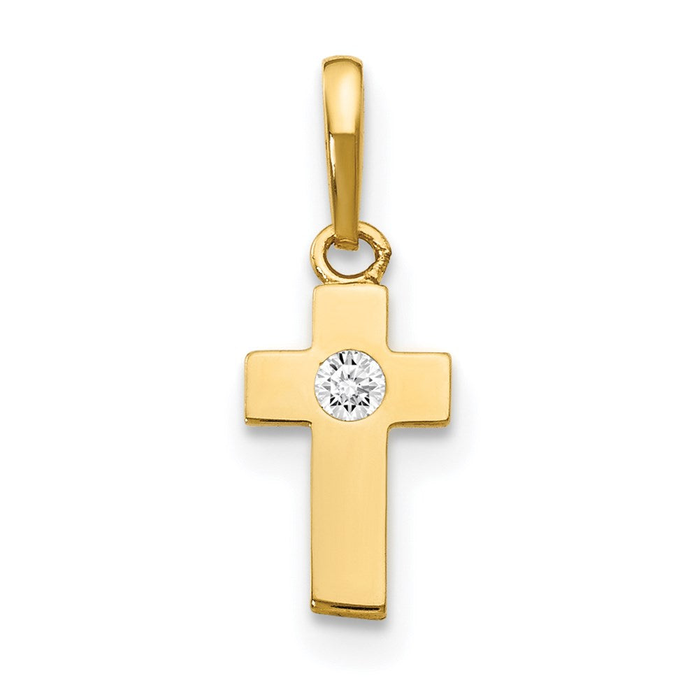 14k CZ Children's Cross Pendant