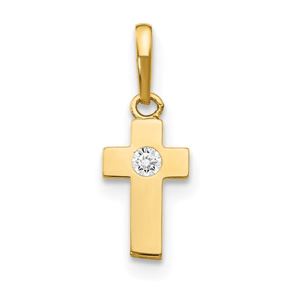 14k CZ Children's Cross Pendant