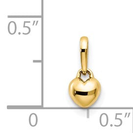 14k 5mm Solid Heart Childrens Pendant