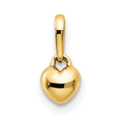 14k 5mm Solid Heart Childrens Pendant