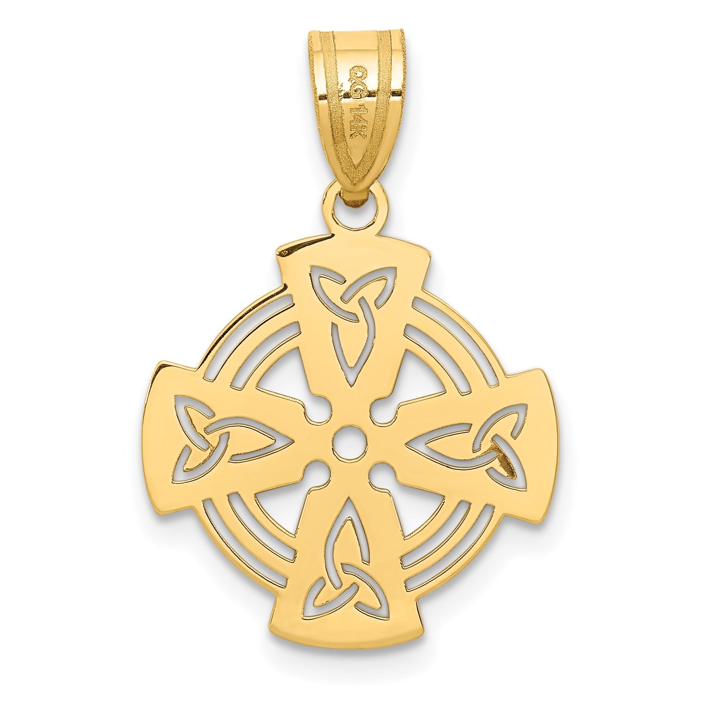 14k Laser-Cut Celtic Cross Charm