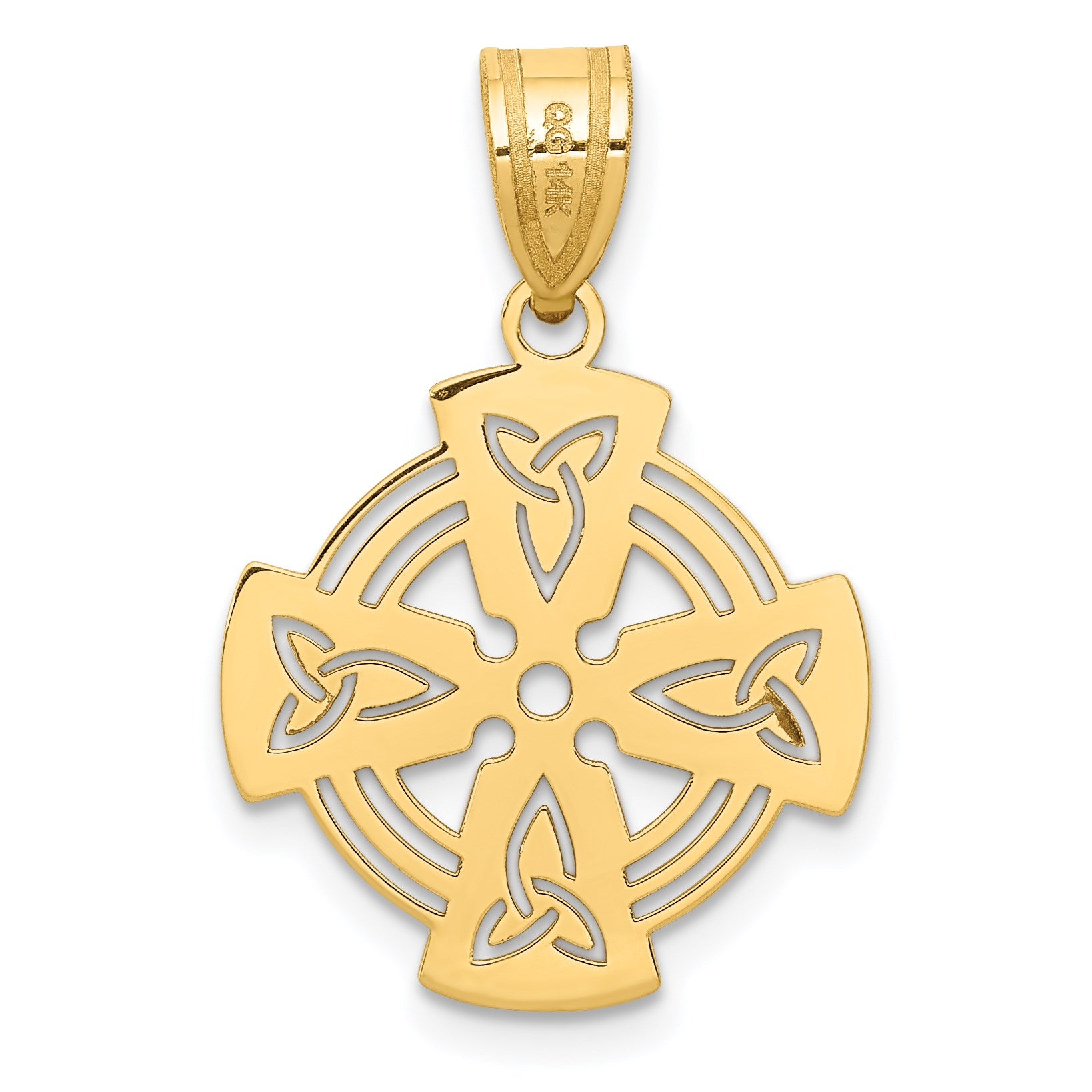 14k Laser-Cut Celtic Cross Charm