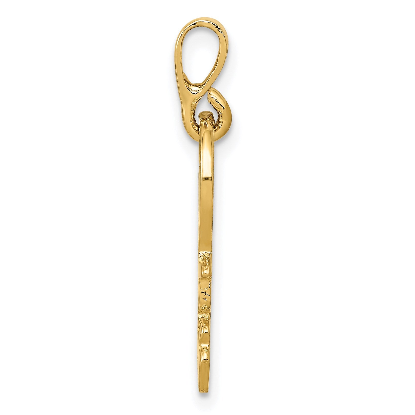 14K Polished Key Charm