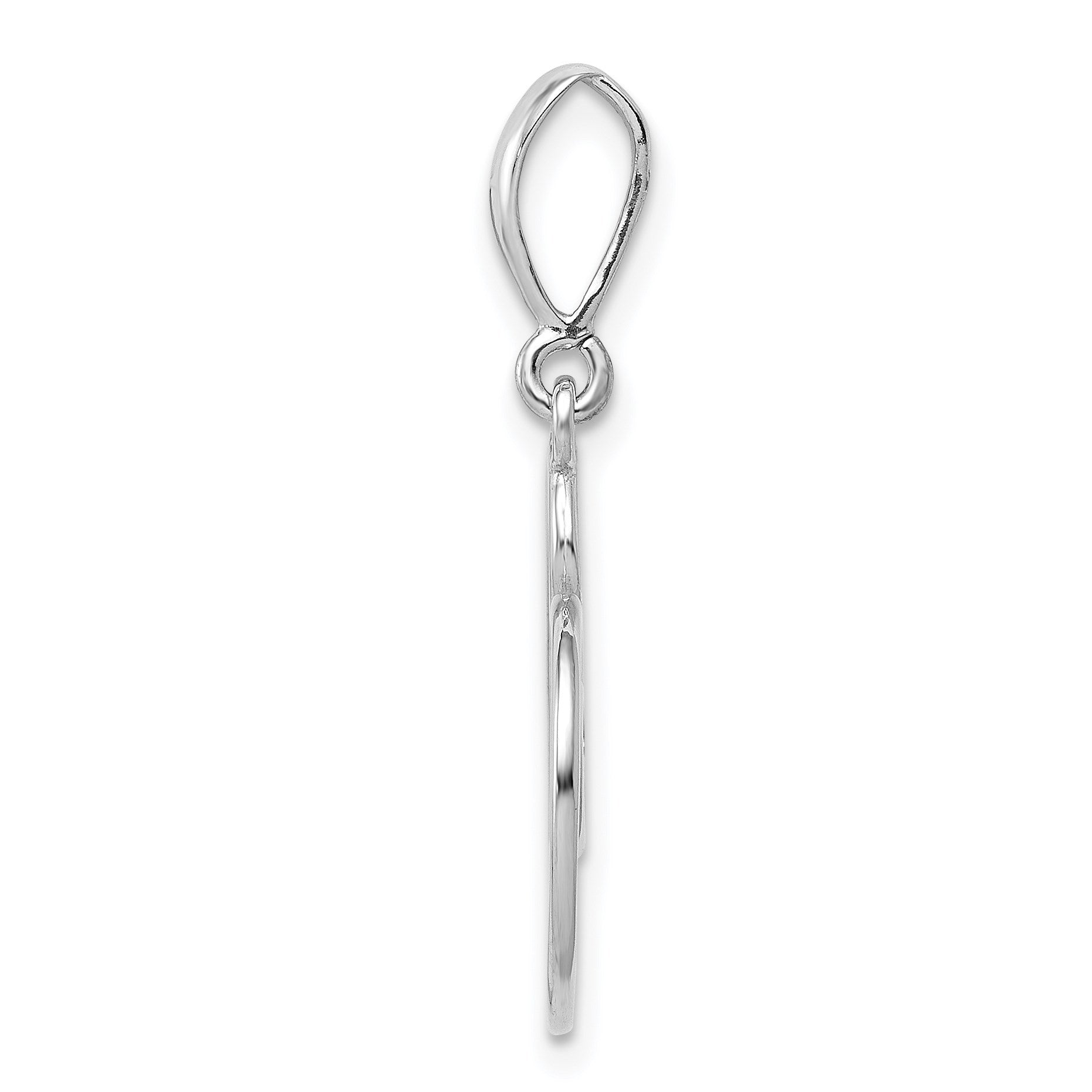 14K White Gold Swirl Heart Pendant