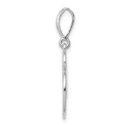 14K White Gold Swirl Heart Pendant