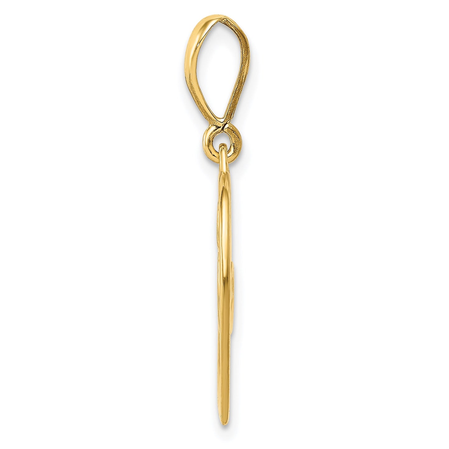 14K Polished Swirl Heart Pendant