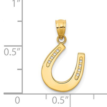 14k Gold Polished Horseshoe Pendant
