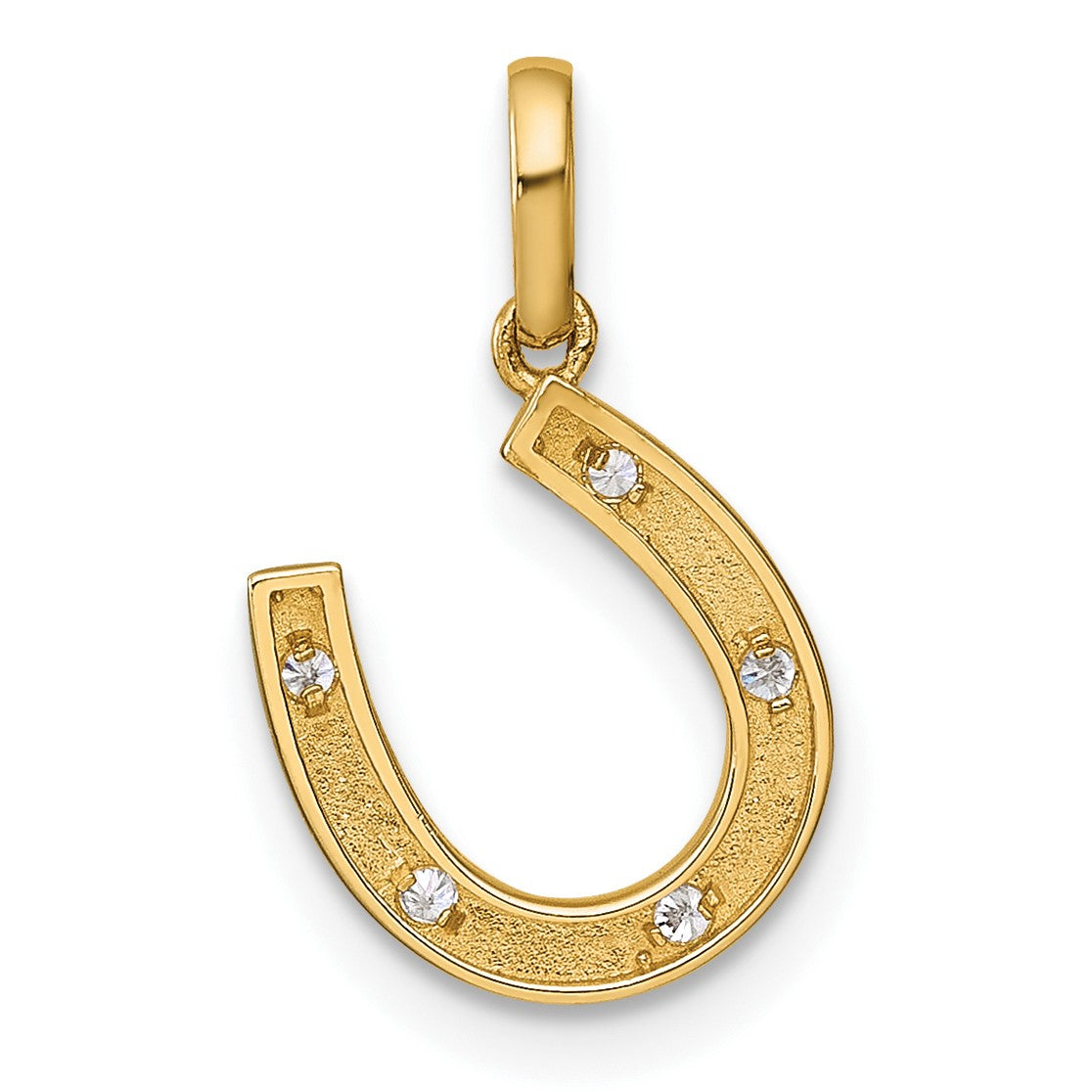14k CZ Horseshoe Childrens Pendant